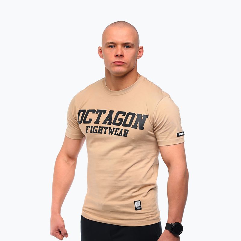 Мъжка тениска Octagon FW Straight бежова 3