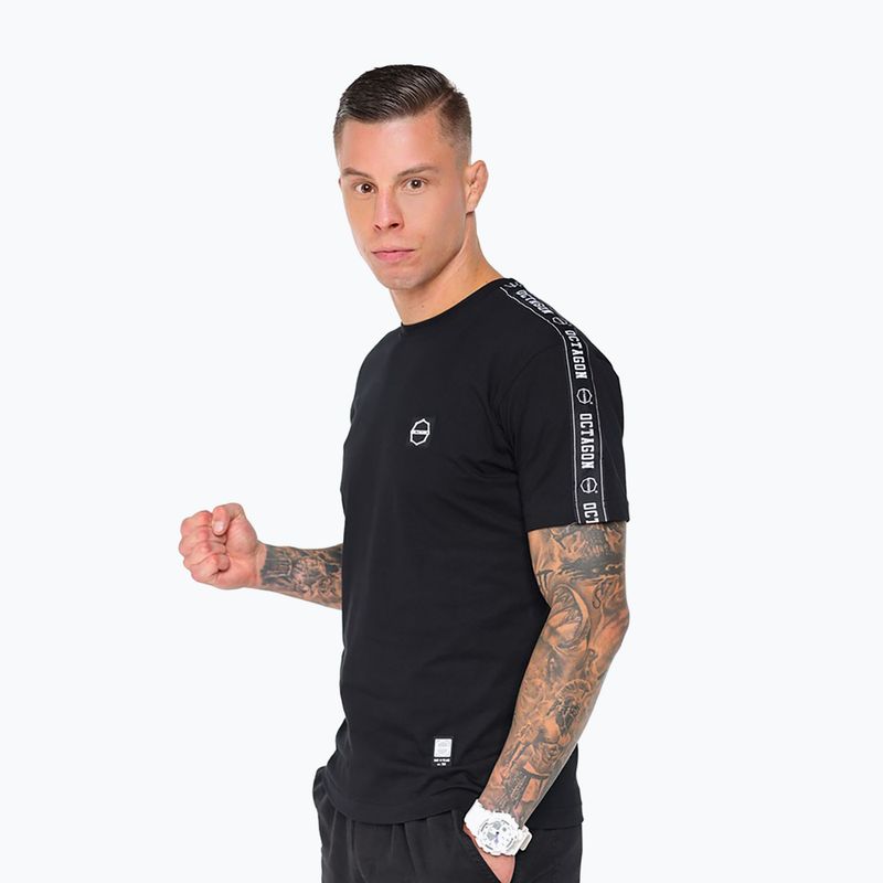 Мъжка тениска Octagon Stripe black/white 3