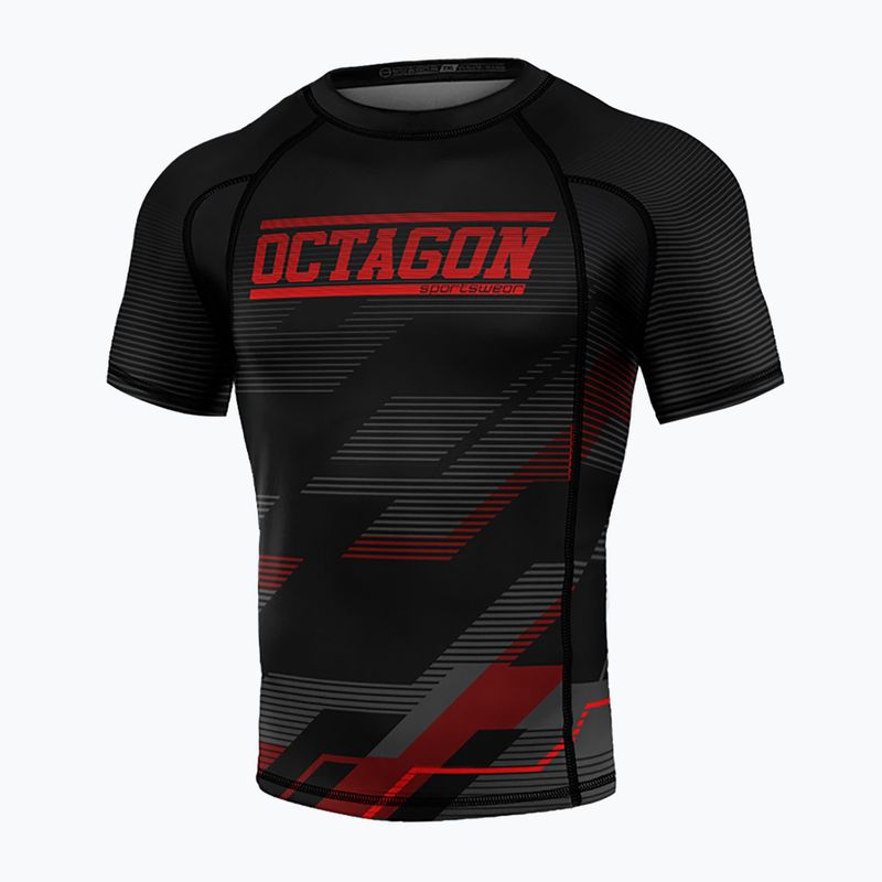 Мъжки рашгард Octagon Racer Premium черен/червен