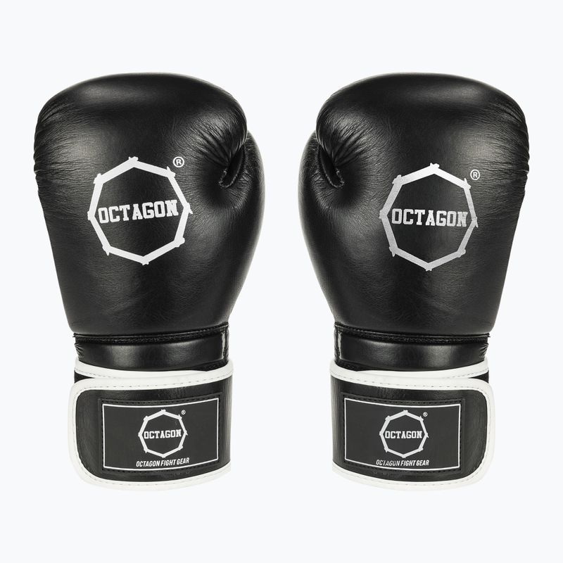 Боксови ръкавици Octagon Agat черно/бяло
