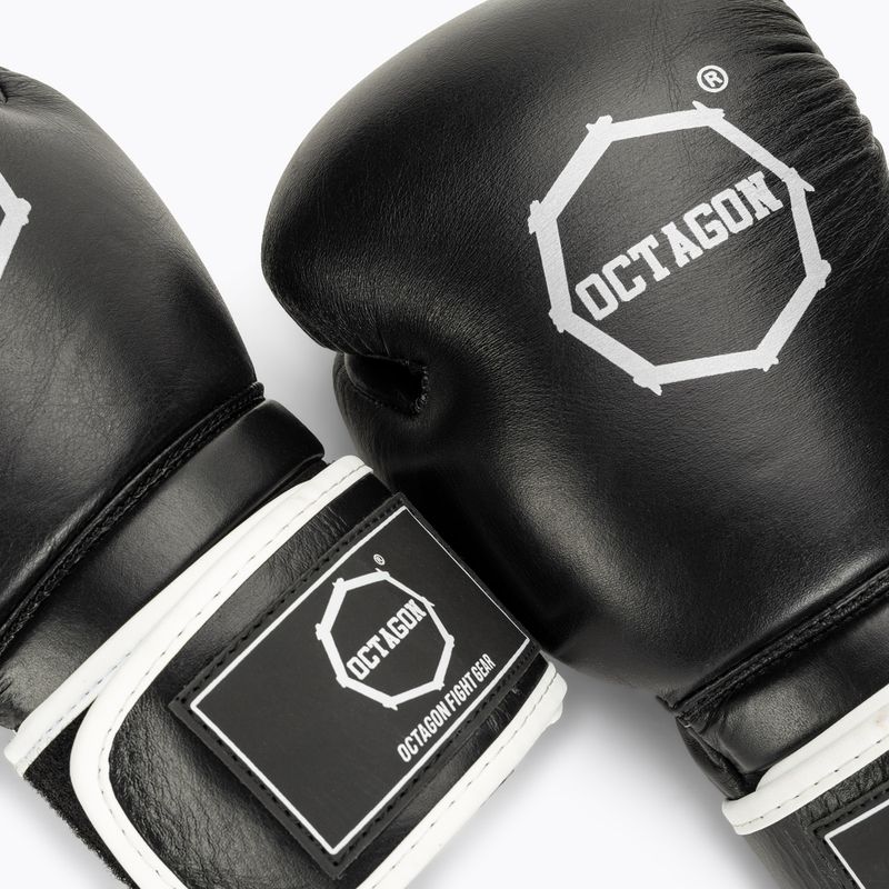 Боксови ръкавици Octagon Agat черно/бяло 5