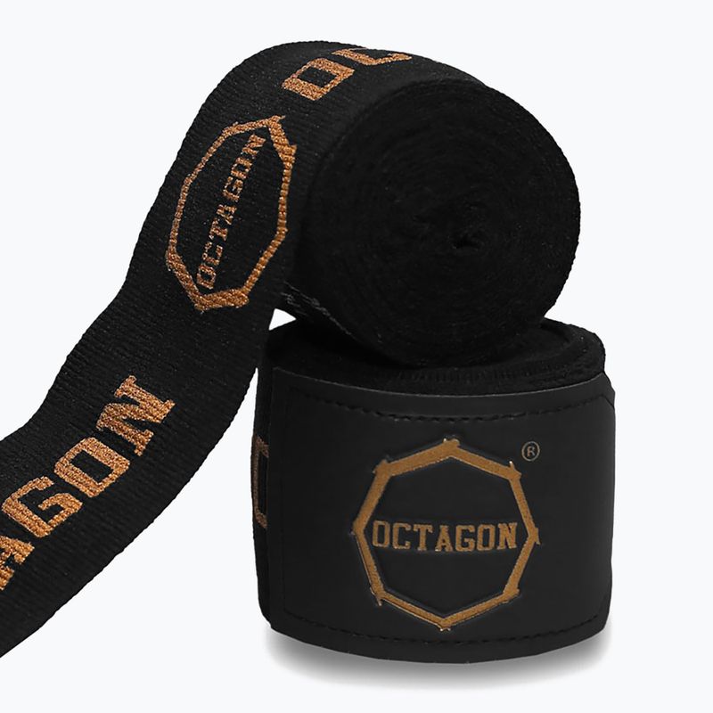 Боксьорски бандажи Octagon Fightgear Supreme Printed 500 cm black/gold 2