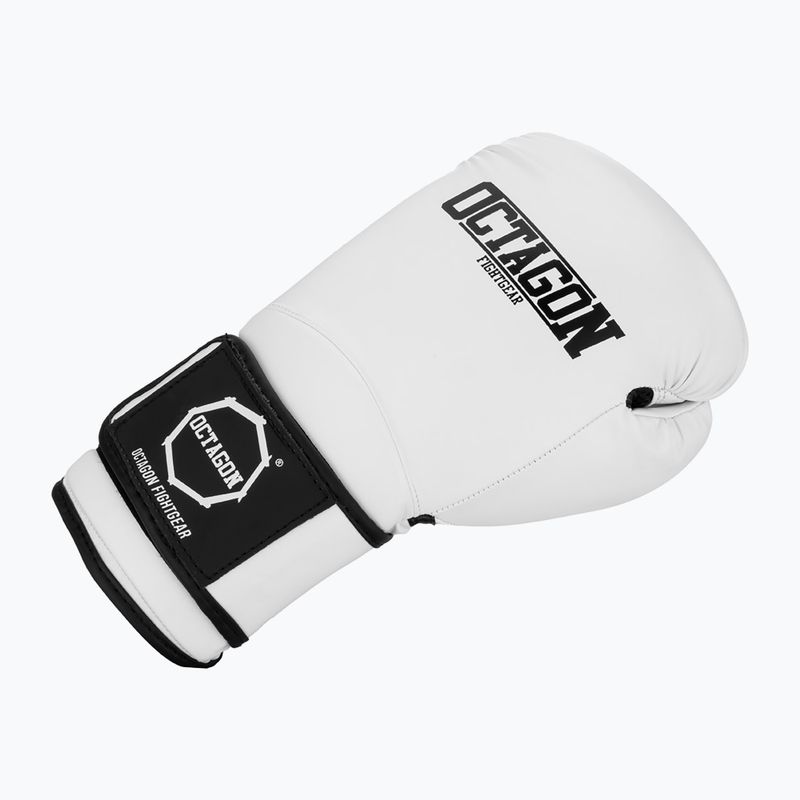 Боксови ръкавици Octagon Matt white 2