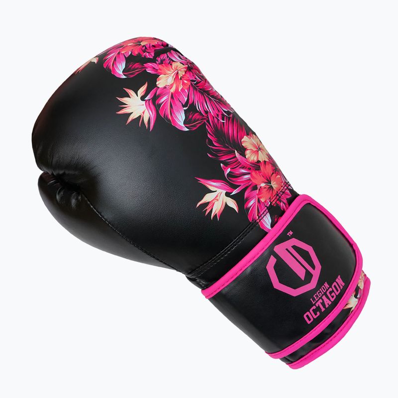 Боксови ръкавици Octagon Legion Flower black/pink 2