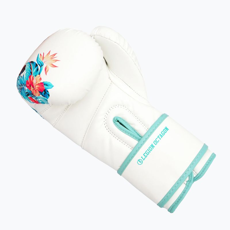 Боксови ръкавици Octagon Legion Flower white/sea green 3