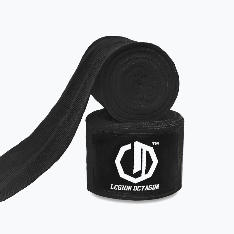 Боксьорски бандажи Octagon Legion Standard 300 cm black/white 2