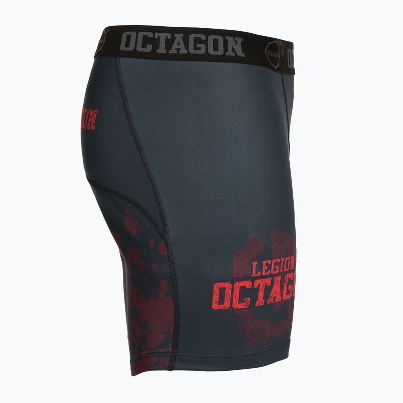 Мъжки тренировъчни шорти Octagon Legion Grunge черно/червено 3