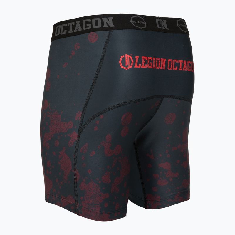 Мъжки тренировъчни шорти Octagon Legion Grunge черно/червено 4