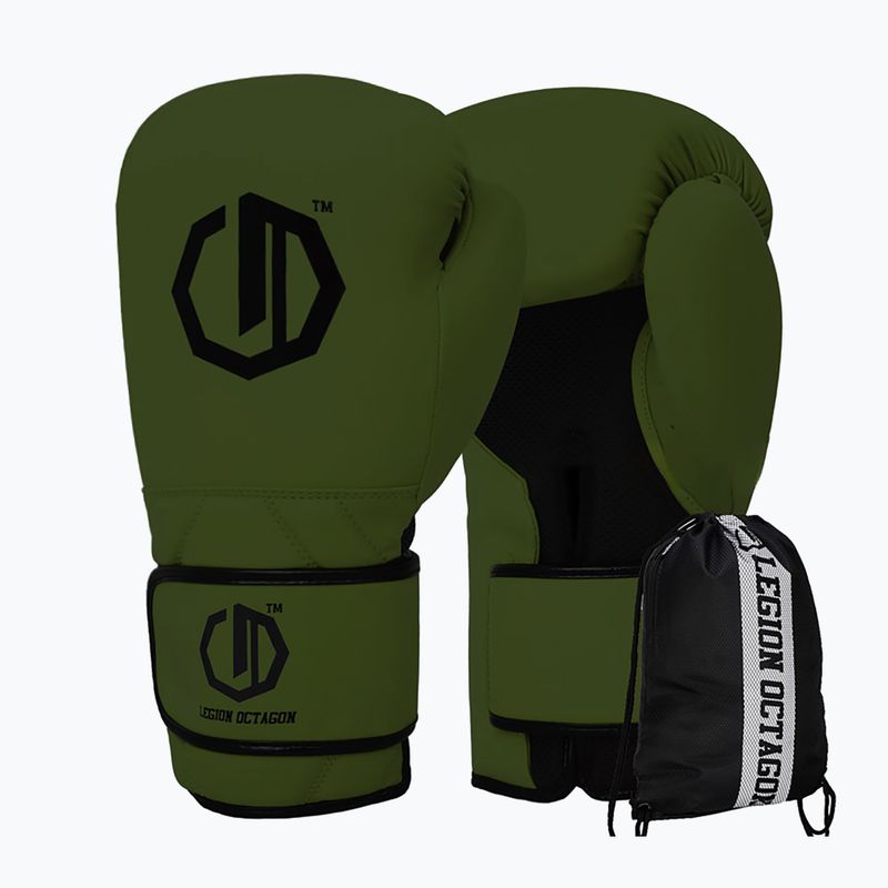 Боксови ръкавици Octagon Legion Enforcer + чувал dark green