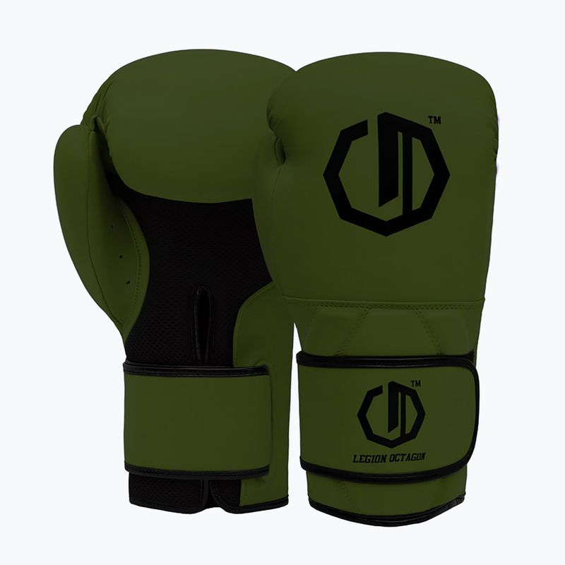 Боксови ръкавици Octagon Legion Enforcer + чувал dark green 2