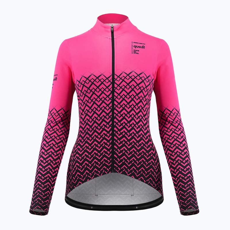 Дамски суитшърт за колоездене Quest Limone magenta 3