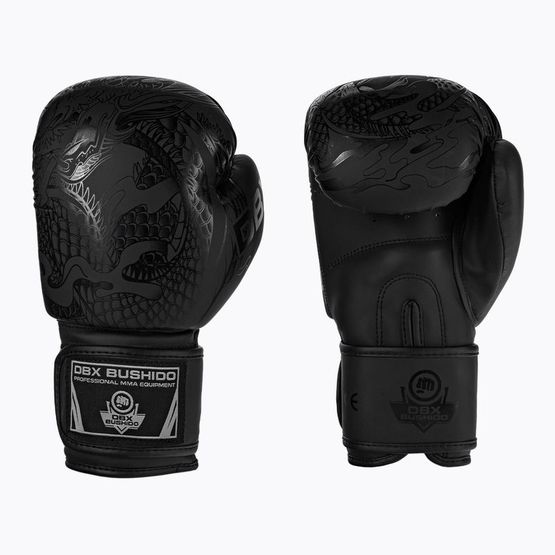 Боксови ръкавици Bushido Black Dragon черни B-2v18