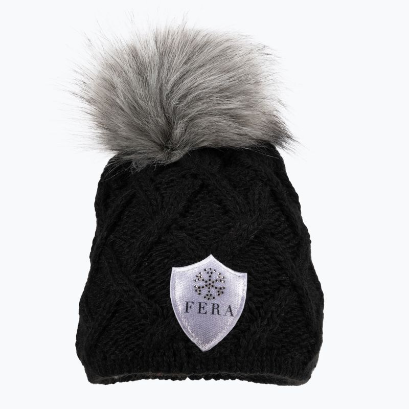Дамска зимна шапка Fera Swarovski Snowflake black 5.8.sn. 2