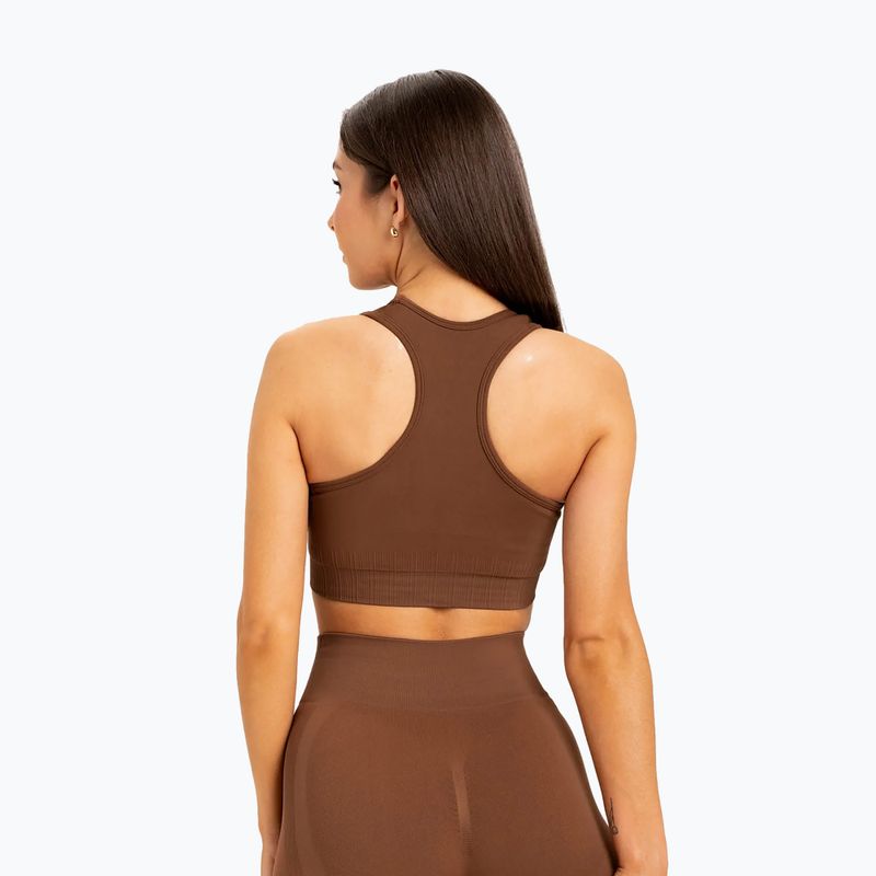 Дамски тренировъчен сутиен Gym Glamour push up кафяв 373 2