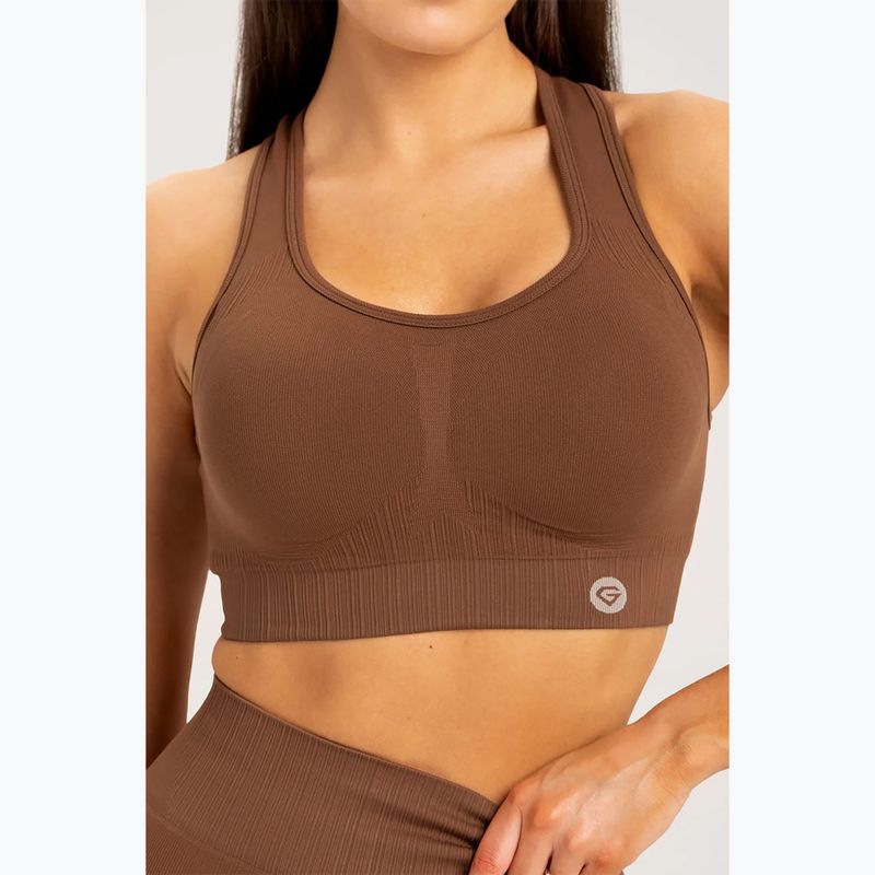 Дамски тренировъчен сутиен Gym Glamour push up кафяв 373 3