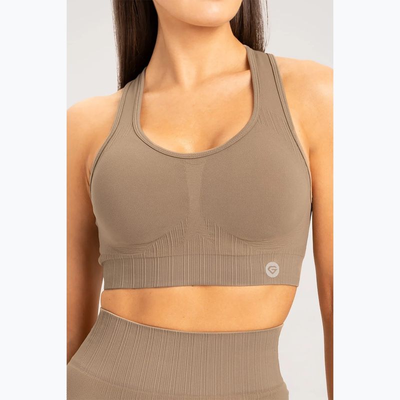 Дамски тренировъчен сутиен Gym Glamour push up бежов 320 3