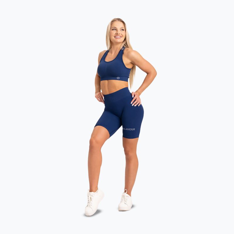 Дамски шорти за тренировка Gym Glamour Bikers push up blue 317 12