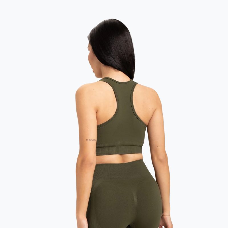 Спортен сутиен Gym Glamour push up тъмнозелен 401 2