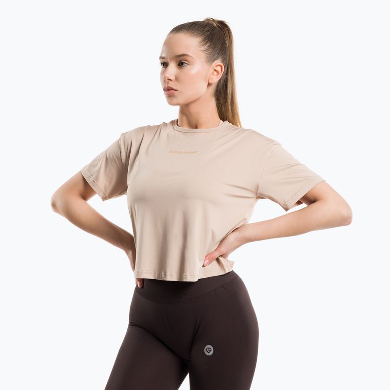 Дамска тренировъчна тениска Gym Glamour Sport Beige 427