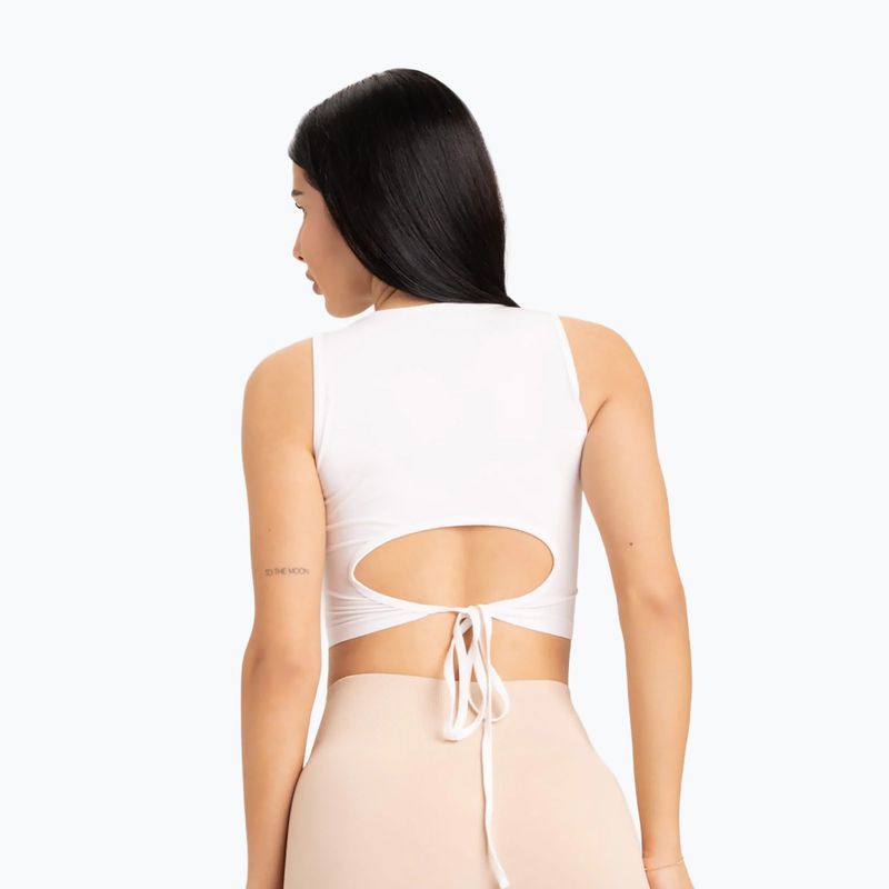Дамски тренировъчен топ Gym Glamour Tied White 441 2