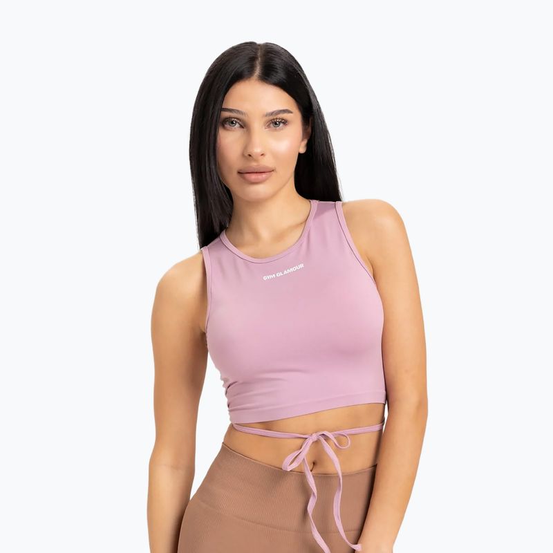 Дамски тренировъчен топ Gym Glamour Tied Pink 442 3