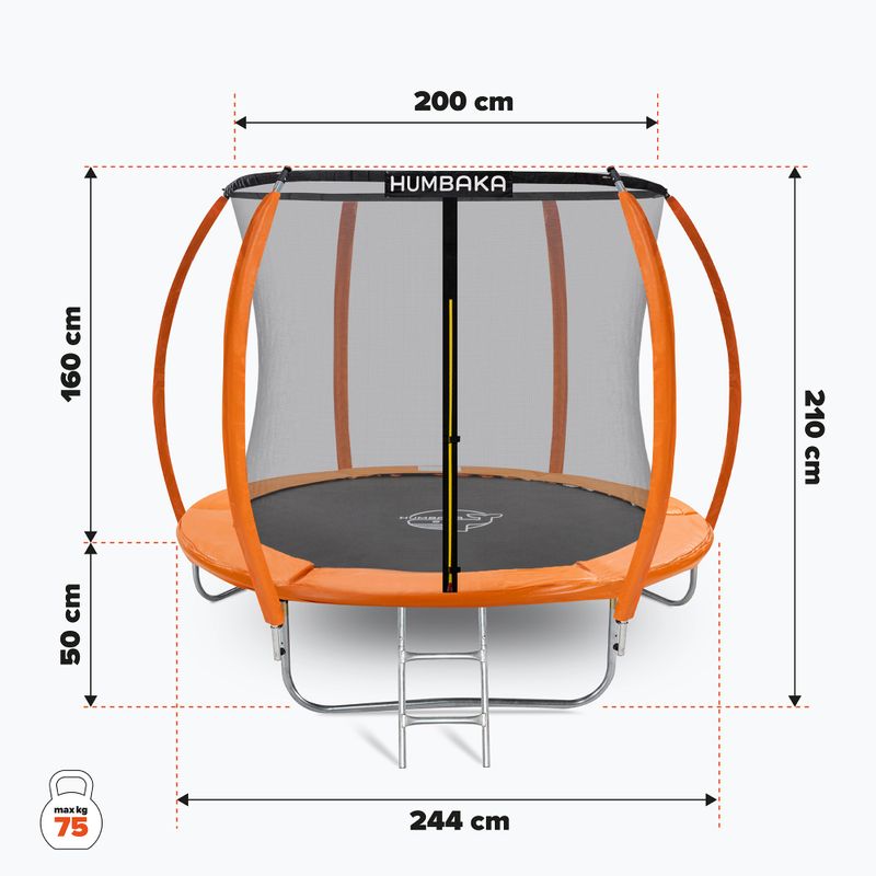 HUMBAKA Super 244 cm оранжев градински батут Super-8' Tramps 2