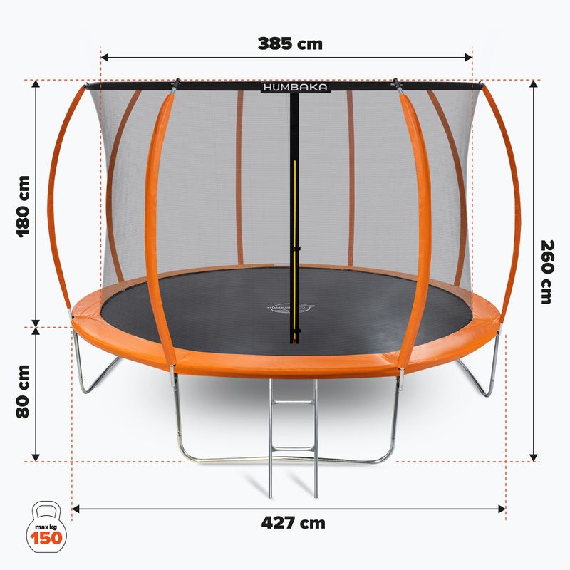 HUMBAKA Super 427 cm оранжев градински батут Super-14' Tramps 17
