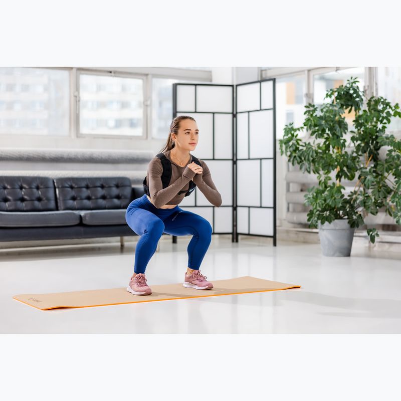 Подложка за йога XTREXO TPE корк 6 мм оранжева 6