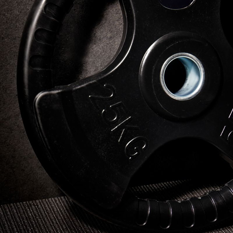 Гумирана чугунена тежест XTREXO черен RW25 25 kg 6