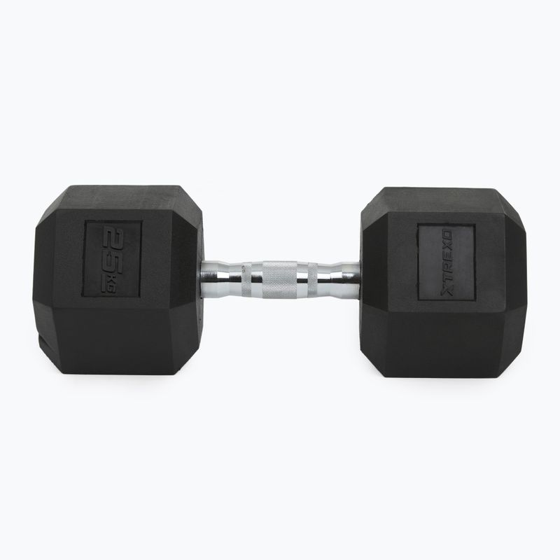XTREXO Hex 25 кг гумирани дъмбели 7