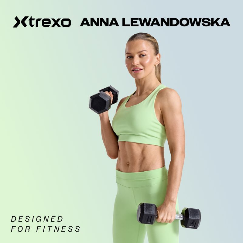 Гумиран дъмбел XTREXO Hex HXD150 15 kg 2