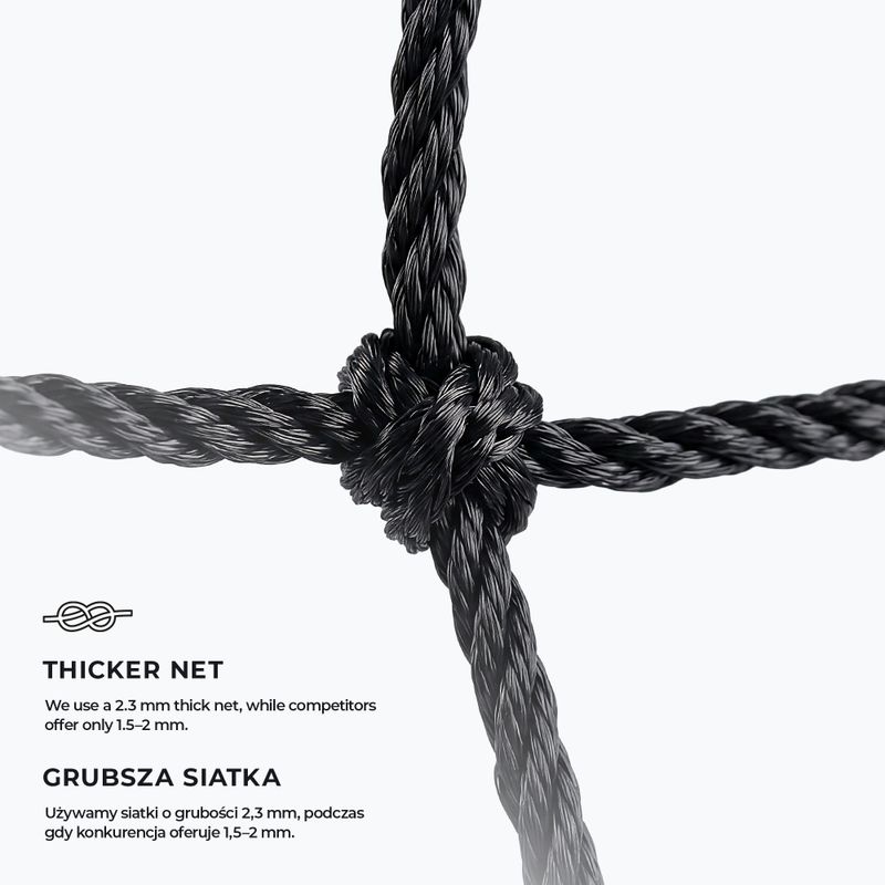 Футболна врата OneTeam One 300 x 200 cm от поцинкована стомана, бяла/черна 5