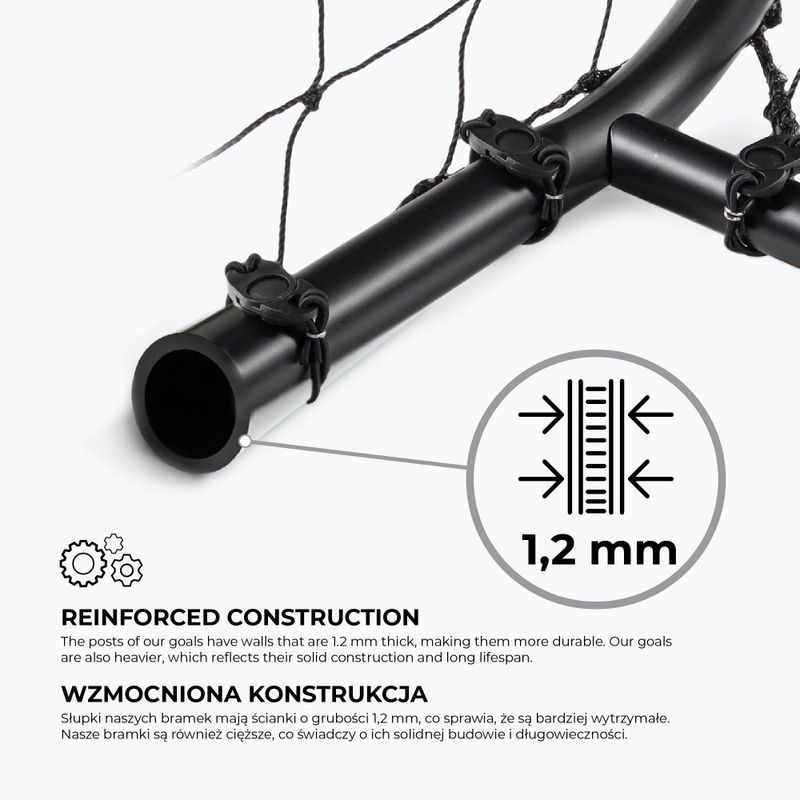 Футболна врата OneTeam One 300 x 160 cm от поцинкована стомана, бяла/черна 16