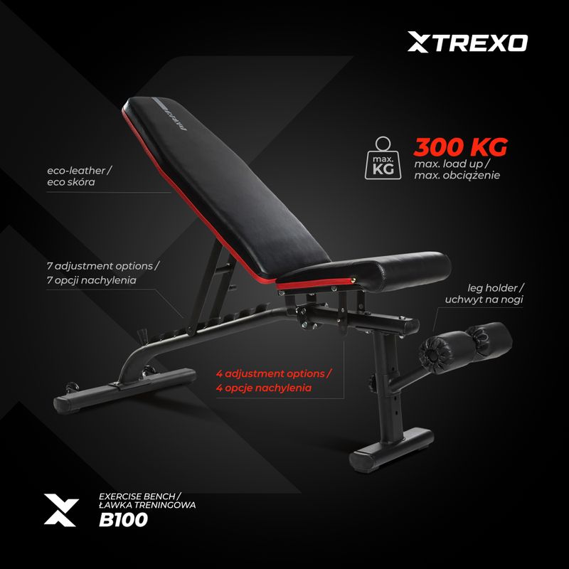 Тренировъчна пейка XTREXO B100 черна 5