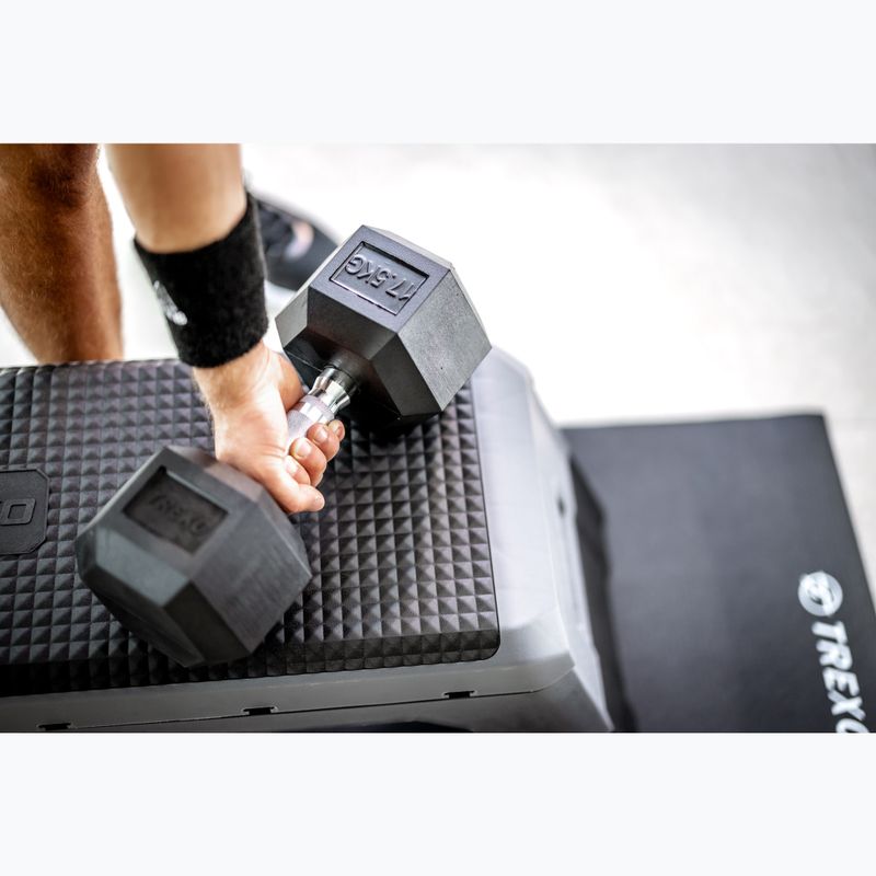 Гумиран дъмбел XTREXO Hex 17,5 кг 4