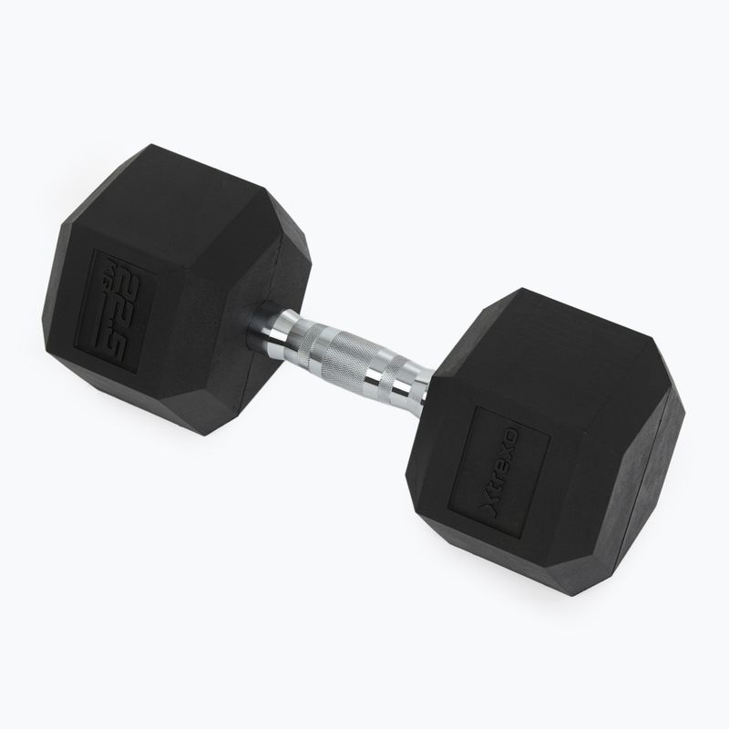 Гумиран дъмбел XTREXO Hex 22,5 кг