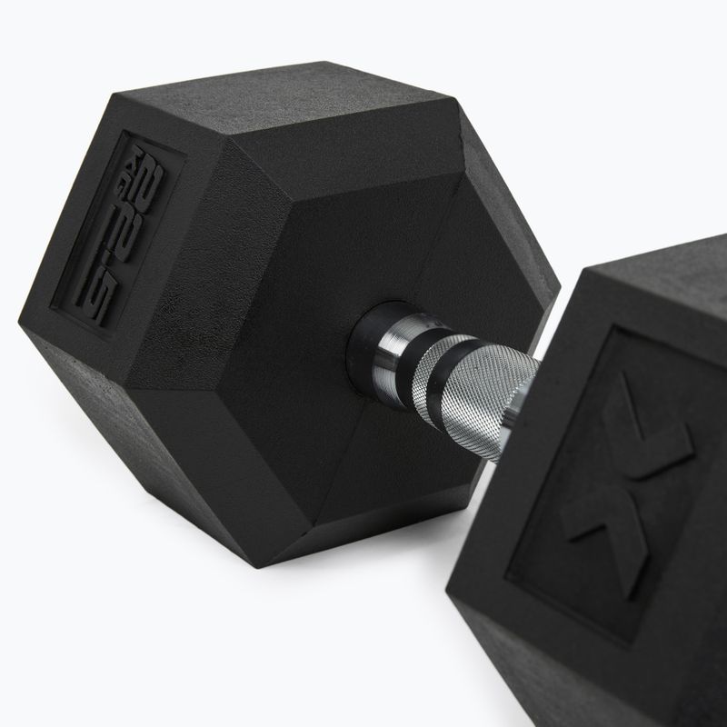 Гумиран дъмбел XTREXO Hex 22,5 кг 8