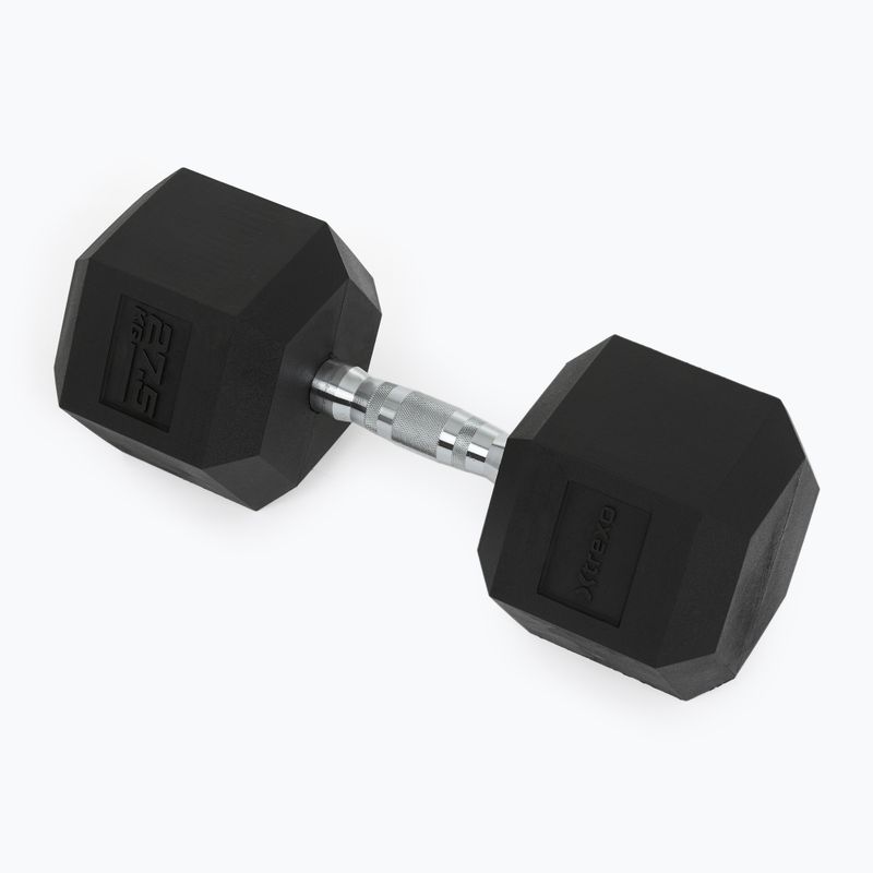 Гумиран дъмбел XTREXO Hex 27,5 кг