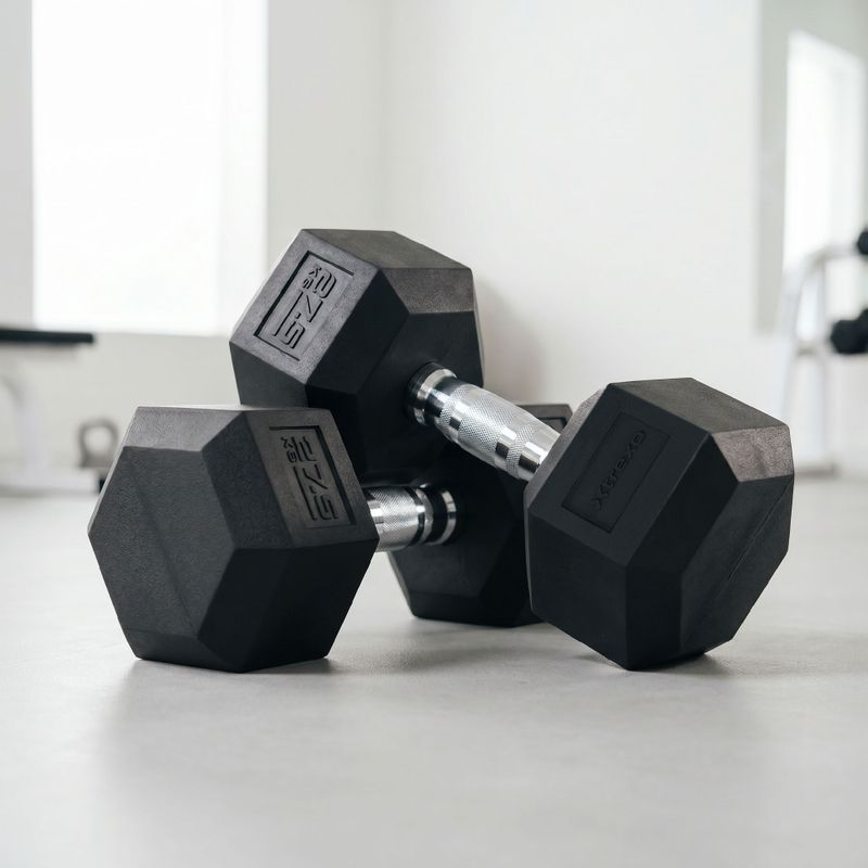 Гумиран дъмбел XTREXO Hex 27,5 кг 3