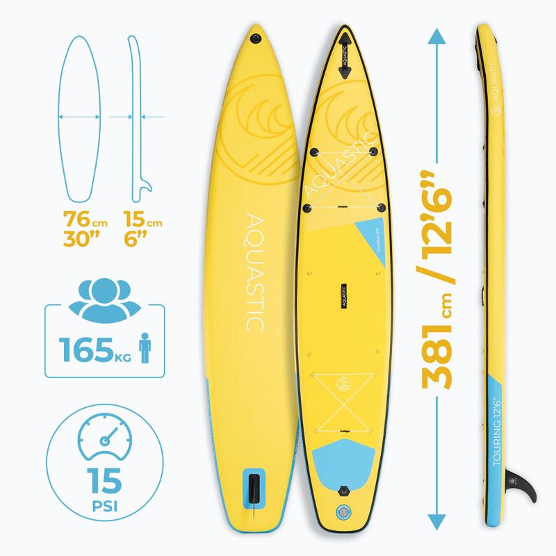 Дъска SUP AQUASTIC Touring 12'6" жълт 18
