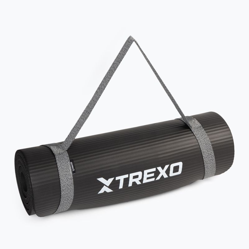 Подложка за упражнения XTREXO NBR 15 mm с каишка черна 11