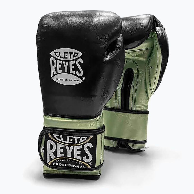 Боксови ръкавици Cleto Reyes Velcro Sparring green metallic/black