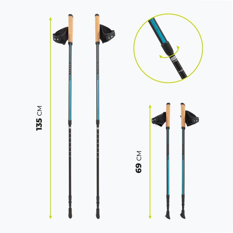 Регулируеми сини Nordic walking щеки KADVA Luna 2