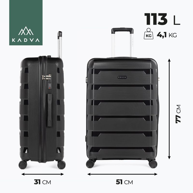Куфар за пътуване KADVA Cayes 113 l черен 3