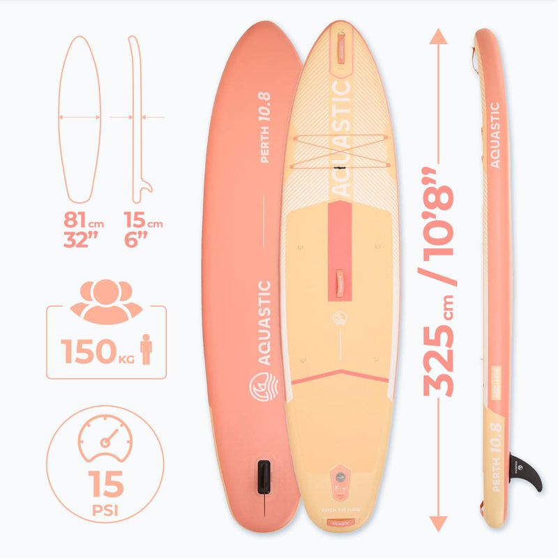 Комплект надуваема дъска SUP AQUASTIC Perth 10'8" allround orange 16