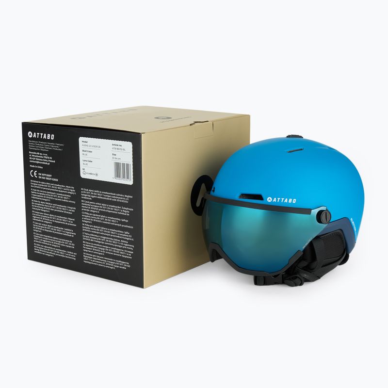 Детска скиорска каска ATTABO Avens 2.0 Jr Visor blue 14