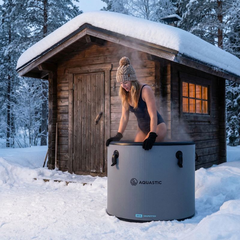 Басейн за моржуване AQUASTIC BrrFree 382 l dropstitch grey winter 4