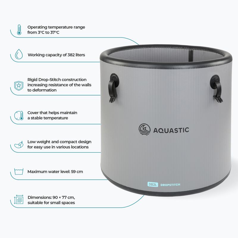 Басейн за моржуване AQUASTIC BrrFree 382 l dropstitch grey winter 8