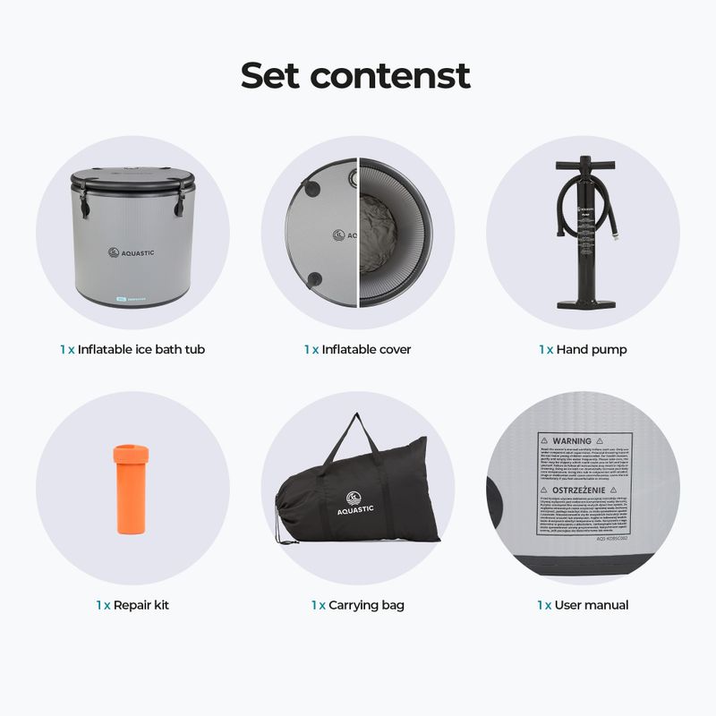 Басейн за моржуване AQUASTIC BrrFree 382 l dropstitch grey winter 9
