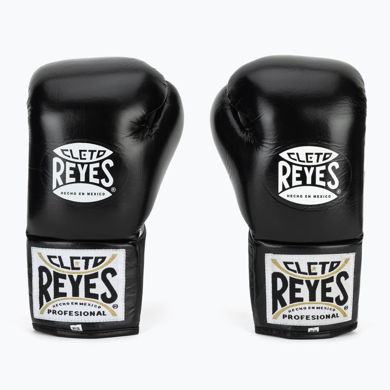 Боксьорски ръкавици Cleto Reyes Thumb in Cow Leather black/silver 2